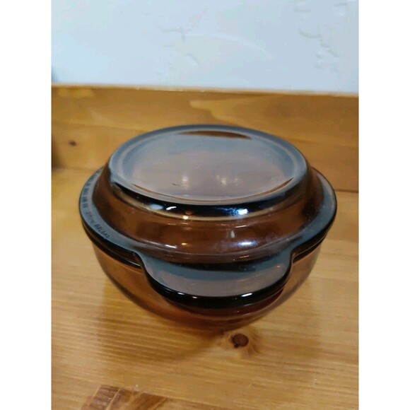 Vision Pyrex Cookware Amber Mini Oval Casserole Dish With Dome Lid V14B USA - Picture 2 of 7